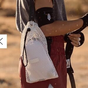 NEW Free People Sling Mesh Backpack With Pouch